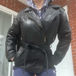 Black leather jacket